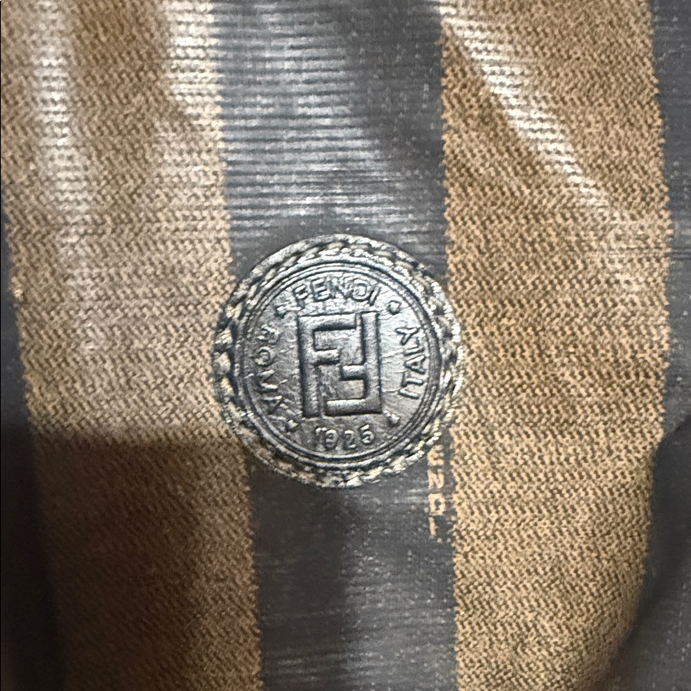 Vintage Fendi Chic Striped Black and Brown Women's Backpack - Picture 2 of 13